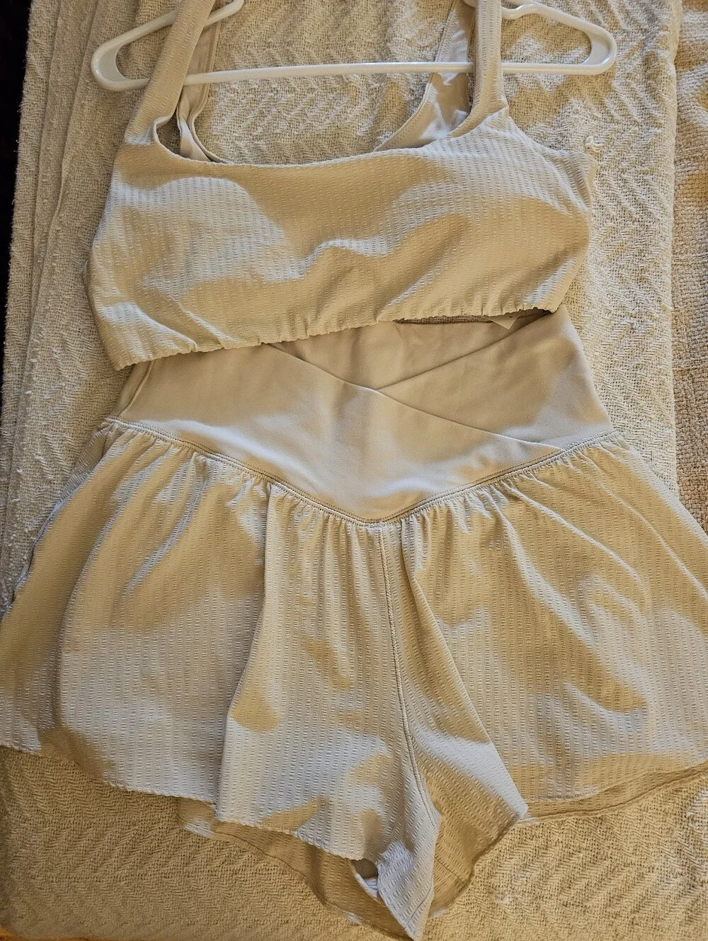 OFFLINE By Aerie Real Me Seersucker Crossover Flowy Short In Cake Batter/ Large
